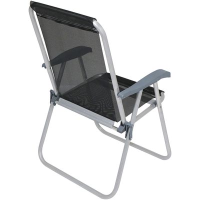 Cadeira de Praia Relax Comfort Alta em Aluminio Preta Bel Único