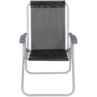 Cadeira de Praia Relax Comfort Alta em Aluminio Preta Bel Único