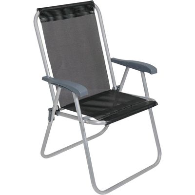 Cadeira de Praia Relax Comfort Alta em Aluminio Preta Bel Único