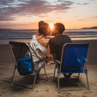 Cadeira de Praia Relax Comfort Alta em Aluminio Preta Bel Único