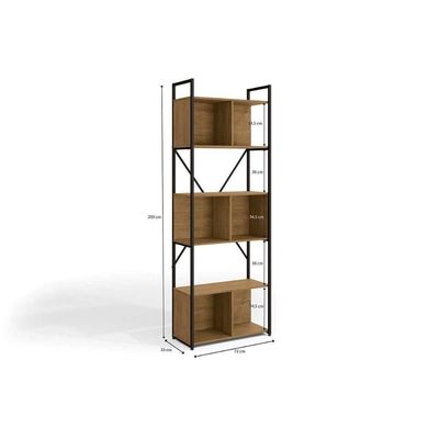 Estante P- Sala Industrial Alta Li014 C- 6 Nichos 72x202cm Canela-branco - Kappesberg