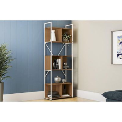Estante P- Sala Industrial Alta Li014 C- 6 Nichos 72x202cm Canela-branco - Kappesberg