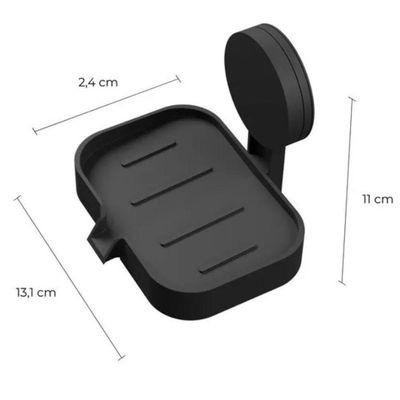 Saboneteira 13,1x2,4x11cm Com Adesivo Preto Fosco - Ad4-sab*pr-fos - Astra