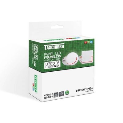 Painel Led Frameless Redondo Sobrepor 18 Watts 6500k - 15140125 - Taschibra