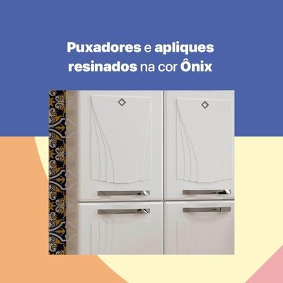 Cozinha de Aço Completa Telasul Star New Branco 3 Vidros Balcão para Pia