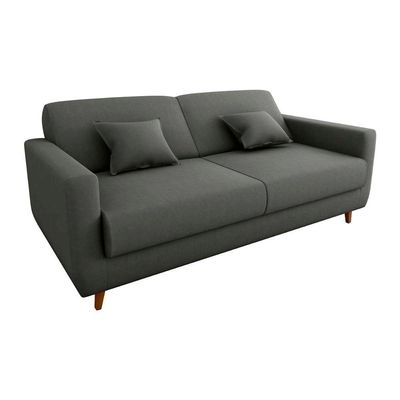 Sofá Cama Premium 3 Lugares 1,90 Larg Emilia Matrix Suede Capuccino