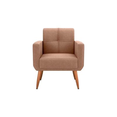 Poltrona Cadeira Para Descanço Acabamento Premium Havana Matrix Boucle Marrom