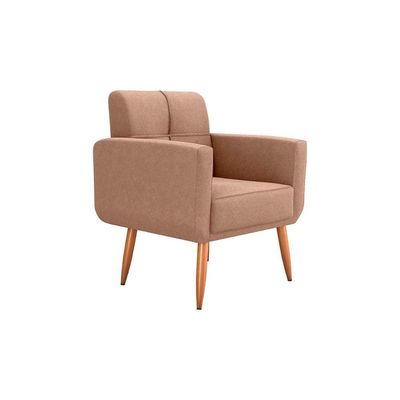 Poltrona Cadeira Para Descanço Acabamento Premium Havana Matrix Boucle Marrom
