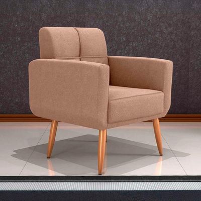 Poltrona Cadeira Para Descanço Acabamento Premium Havana Matrix Boucle Marrom