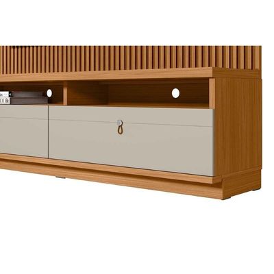 Estante P- Sala Até 75 Pol Ouro Preto C- 2 Gavetas 198x180cm Nature-off White - Linea