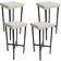 Kit 04 Banquetas Alta Bar Cozinha Sala De Jantar Preto Stella L02 Linho Champagne - Lyam Decor