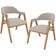 Kit 02 Cadeiras de Jantar e Estar Living Estofada Nadja L02 Bouclê Creme - Lyam Decor