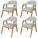 Kit 04 Cadeiras de Jantar e Estar Living Estofada Nadja L02 Linho Cinza - Lyam Decor