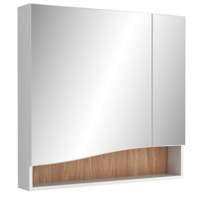 Armário Para Banheiro com Espelho 80cm Evie B06 Branco Tau - Lyam Decor