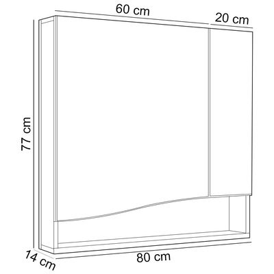 Armário Para Banheiro com Espelho 80cm Evie B06 Branco Tau - Lyam Decor