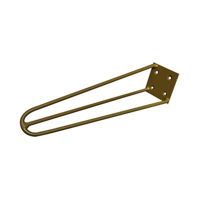 Kit 4 Pés de Metal 25 CM Hairpin Legs Rack e Puffs Dourado