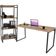 Kit Mesa Para Escritório com Estante 4 Prateleiras Industrial Form C01 150 cm Carvalho - Lyam Decor