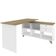 Mesa Para Escritório Home Office Escrivaninha Gold A02 Branco Olmo 02 Gavetas  - Lyam Decor