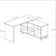 Mesa Para Escritório Home Office Escrivaninha Gold A02 Branco Olmo 02 Gavetas  - Lyam Decor
