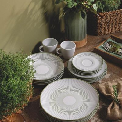 Jogo 12 Xícaras de Chá com Pires Porcelana 200ml Tramontina Lineare 24 Peças Mesa Posta Café