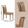 Mesa Ellis 180cm Tampo Laqueado Com Vidro Com 6 Cadeiras Munique Linho Palha/imbuia Natural/off White