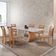 Mesa Ellis 180cm Tampo Laqueado Com Vidro Com 6 Cadeiras Munique Linho Palha/imbuia Natural/off White