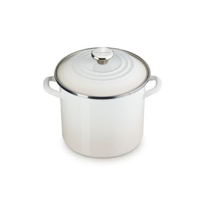 STOCKPOT LE CREUSET EM AÇO ESMALTADO COM PEGADOR EM AÇO INOX 7,6L 22CM MERINGUE 56000087163103