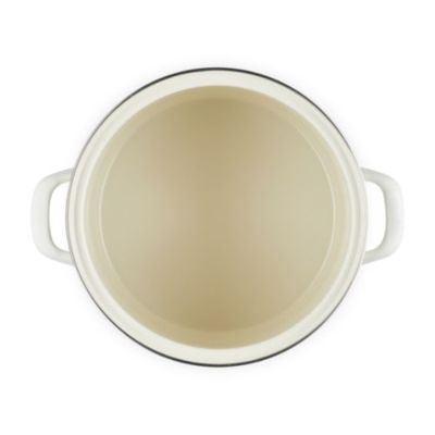 STOCKPOT LE CREUSET EM AÇO ESMALTADO COM PEGADOR EM AÇO INOX 7,6L 22CM MERINGUE 56000087163103