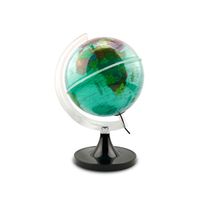 Globo Terrestre Aquarela Verde Lâmpada Led Luminária Decorativo Mapa Mundi Divisão De Países Português Escolar