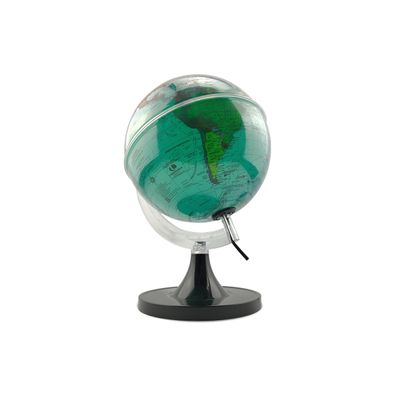 Globo Terrestre Aquarela Verde Lâmpada Led Luminária Decorativo Mapa Mundi Divisão De Países Português Escolar