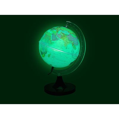 Globo Terrestre Aquarela Verde Lâmpada Led Luminária Decorativo Mapa Mundi Divisão De Países Português Escolar