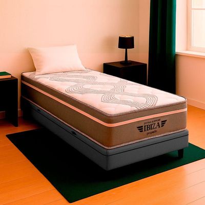 Cama Box Baú Solteirão Cinza E Colchão Ibiza Molas Vstore