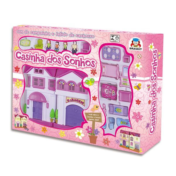 Brinquedo Casa De Boneca Casinha Dos Sonhos Garagem Braskit