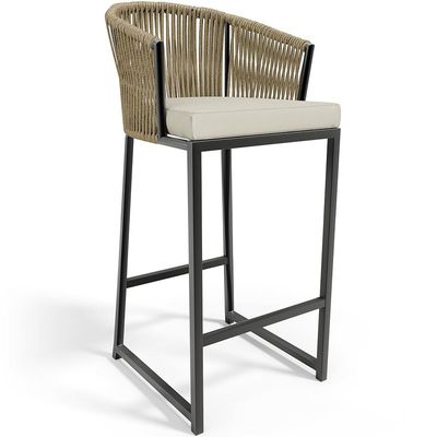 Kit Mesa Bistrô Maya Com 03 Banquetas Área Gourmet Bar Corda Náutica Sunset D04 Bege - Lyam Decor