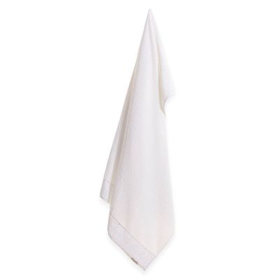 Toalha de Banho Gigante Karsten Fio Penteado Bordado Antônia Branco 86x150 cm