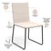 Cadeira Decorativa Estofada Para Sala De Jantar Preto Maya L02 Suede Bege - Lyam Decor Decor