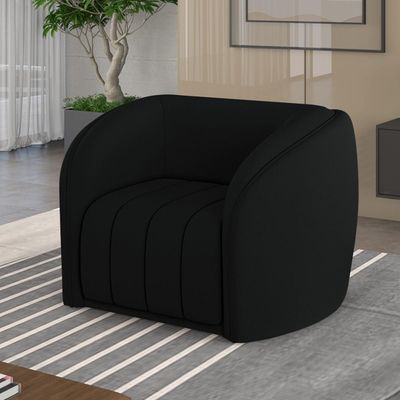 Kit 2 Poltronas Decorativas Sala de Estar Adam Veludo Preto G45 - Gran Belo