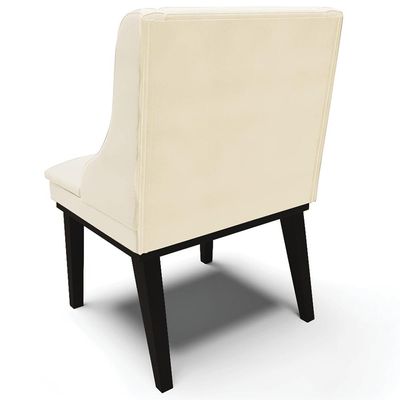 Kit 4 Cadeiras Decorativas Sala de Jantar Base Fixa de Madeira Firenze Veludo Bege/Preto G19 - Gran Belo
