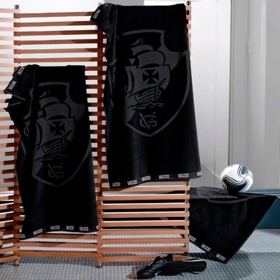Toalha de Banho Buettner Jacquard Veludo Futebol Vasco 70cmx140m Preto