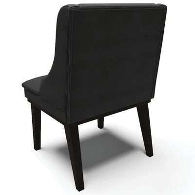 Kit 5 Cadeiras Decorativas Sala de Jantar Base Fixa de Madeira Firenze Veludo Preto G19 - Gran Belo