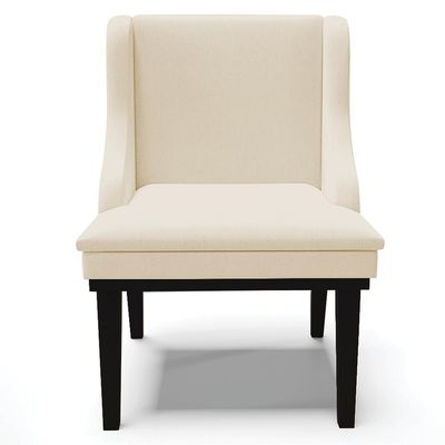 Cadeira Decorativa Sala de Jantar Base Fixa de Madeira Firenze Linho Bege/Preto G19 - Gran Belo