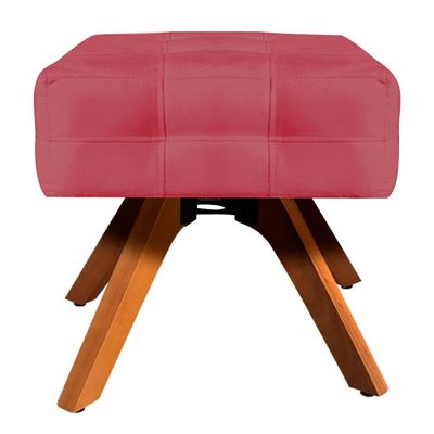 Puff Decorativo Base Giratória Karen Suede Rosê - Gran Belo