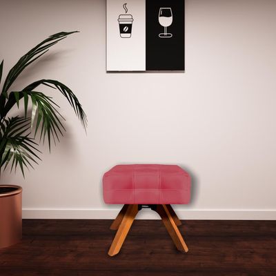 Puff Decorativo Base Giratória Karen Suede Rosê - Gran Belo
