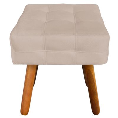 Puff Decorativo Pés Palito Karen Suede Bege - Gran Belo