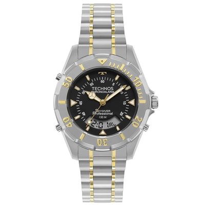 Relógio Technos Masculino Ref: Wt2050agn/1p Skydiver Anadigi Bicolor