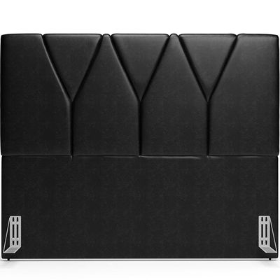 Cabeceira Cama Box Casal King 195 cm Aurora W01 Couríssimo Preto Brilho - Lyam Decor