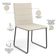 Kit 04 Cadeiras Decorativa Estofada Para Sala De Jantar Preto Maya L02 Linho Champagne - Lyam Decor