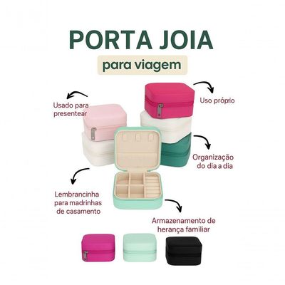 Mini Porta-jóias Em Couro Sintético Preto