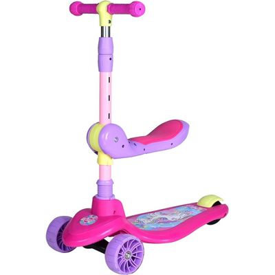 Patinete Infantil com Assento 2 em 1 - Rosa