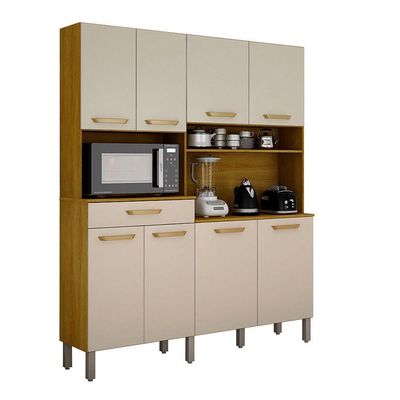Armário De Cozinha âmbar 8 Portas 1 Gaveta Mobilihouse Cinamomo/off White